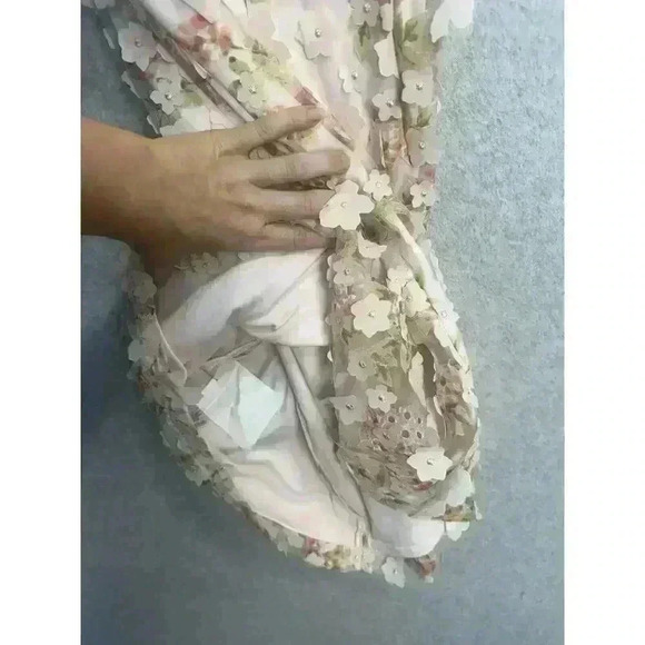 Karl Lagerfeld Paris Women's Applique Shift Dress Floral Pink Sz 8 Tea Party - Picture 13 of 14